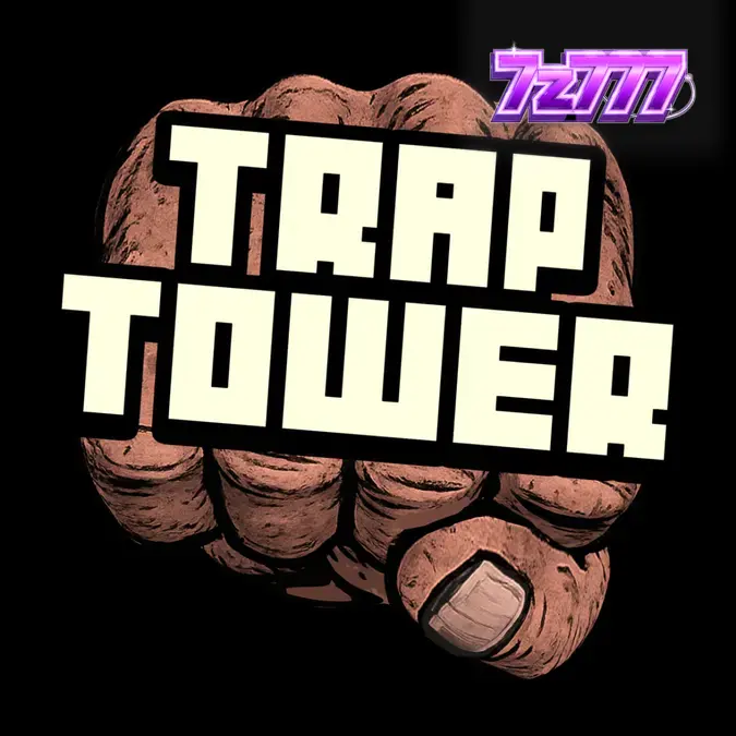 Trap Tower slot game interface featuring urban gang warfare theme